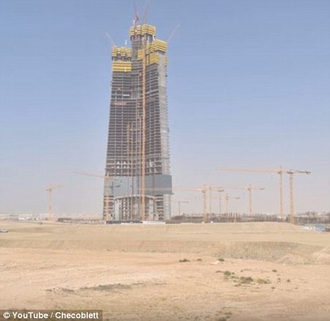 Pictured is a recent image of the Jeddah Tower, snapped earlier this month