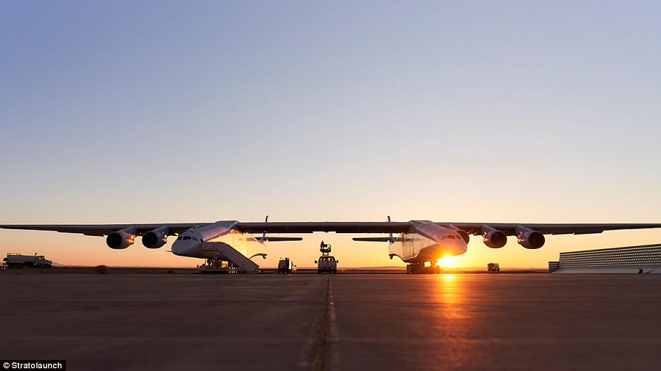 The main purpose of the test (pictured), which took place at California's Mojave Air and Space Port, was to put the aircraft¿s ability to steer and stop through its paces