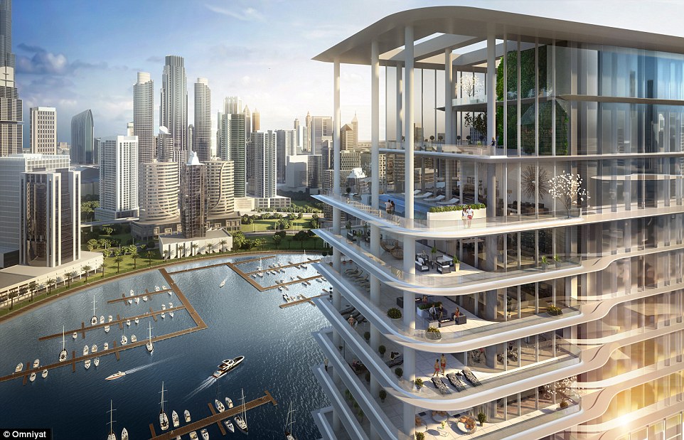 Hotel suites will boast floor-to-ceiling windows, with balcony areas providing space for guests to soak up the desert heat