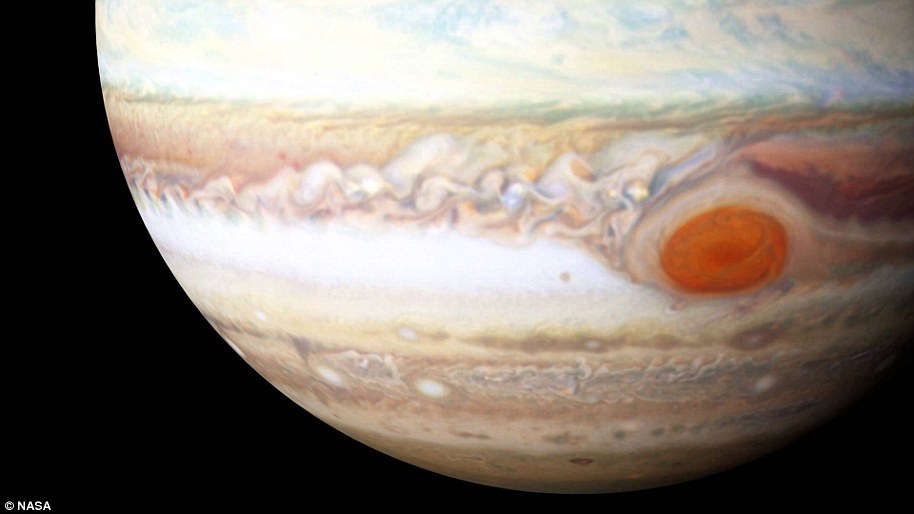 4a402be600000578-5509559-image-a-3_1521202724093 Jupiter's Great Red Spot is a giant oval of crimson-coloured clouds in Jupiter's southern hemisphere that race counterclockwise around the oval's perimeter