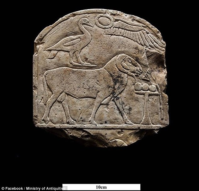 The discoveries at Karnak, in the city of Luxor, include parts of a stone panel depicting a ram and a goose - symbols of the ancient Egyptian god Amun