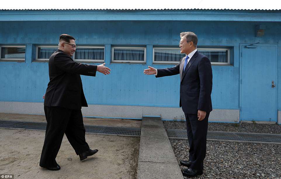 Kim Jong-un has become the first North Korean leader to step into the South for 65 years as he met with President Moon Jae-in for a historic peace summit on Friday