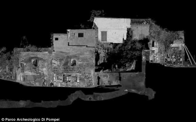 Criminals had been using tunnels to search the ruins of a Roman villa, in a suburb of the now destroyed city. Researchers used laser scanning to map a 200ft (60m) long network (pictured) of illegal tunnels dug by the robbers