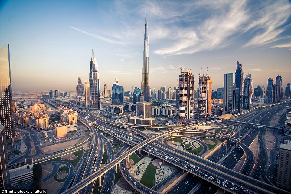 Soaring skyline: Dubai is home to the Burj Khalifa, the world's tallest building at 830 metres high