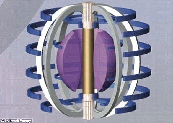 4cf0c2dd00000578-5808459-image-a-1_1528210884956 The tokamak (artist's impression) is the most developed magnetic confinement system and is the basis for the design of many modern fusion reactors. The purple at the center of the diagram shows the plasma insideÂ