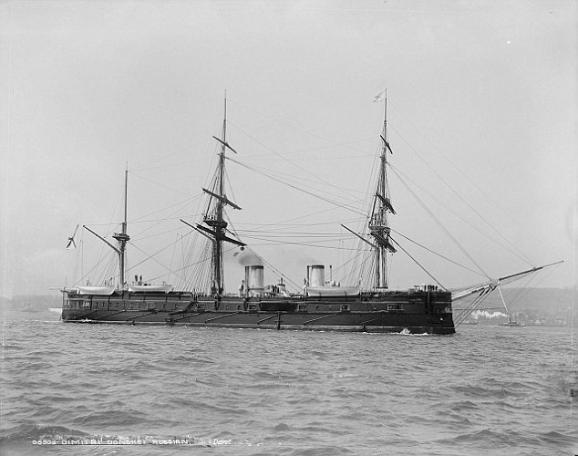 The Donskoi was built in 1883 and spent most of its existence in the Mediterranean before going to the Far East shortly after the outbreak of the Russo-Japanese war (pictured in 1893)
