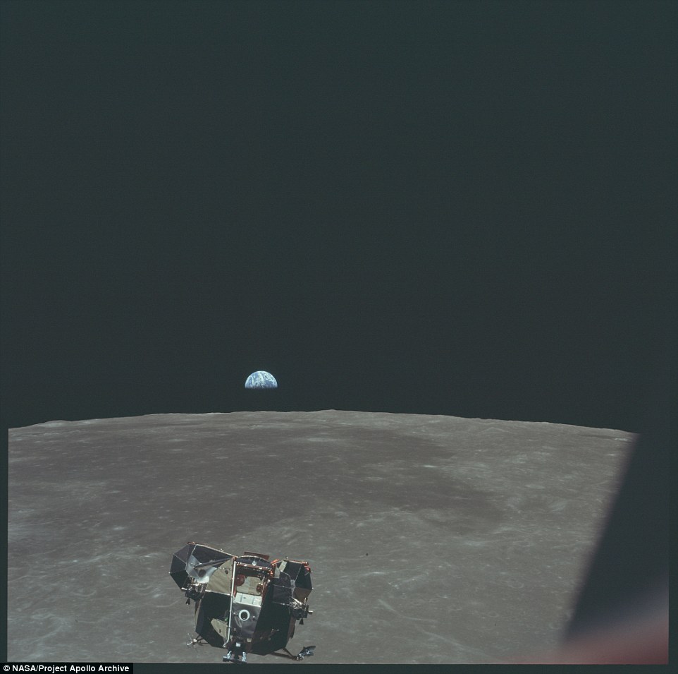 The high-resolution images were taken by the three astronauts - Armstrong, Buzz Aldrin and Michael Collins