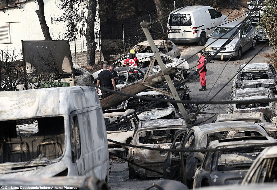 At least 74 are dead after a series of wildfires in Greece. The resort of Mati, 25 miles from Athens, has been left devastated and rows of cars were destroyed as fierce fires swept through the area in a matter of minutes