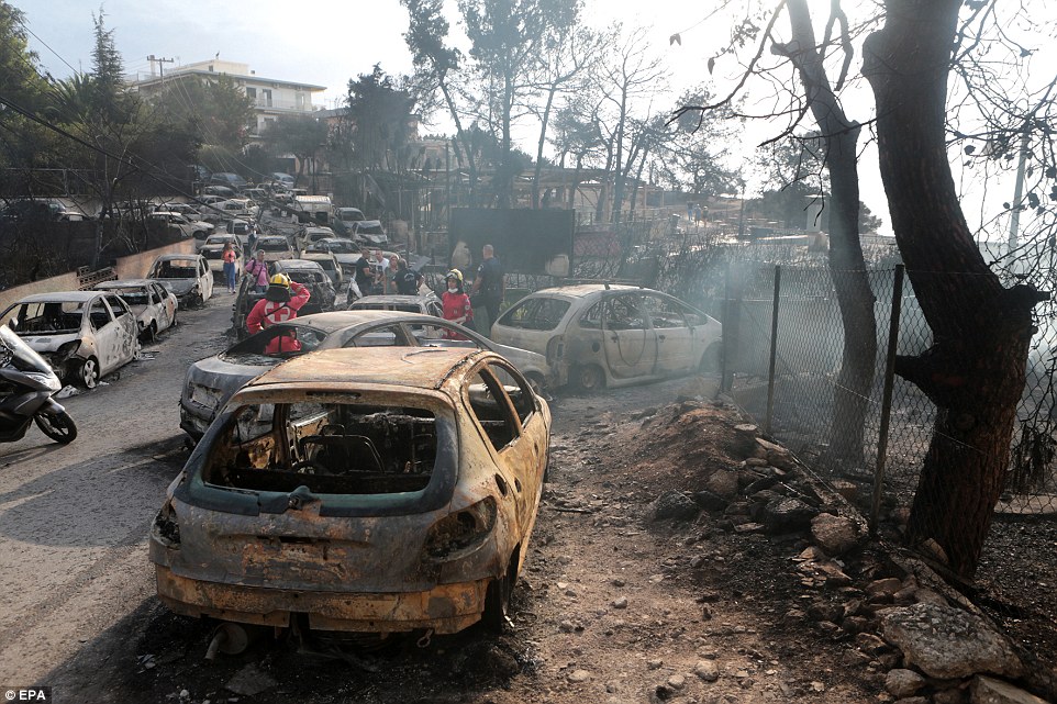 Mati is in the Rafina region which is a popular retreat with local tourists, particularly pensioners and children at holiday camps. One woman said that the town 'doesn't even exist as a settlement anymore' after the inferno