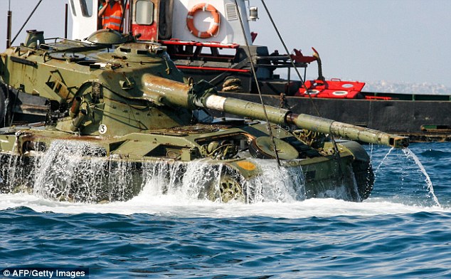 Decay in the marine life is combated by lowering vehicles into the sea off the coast of Lebanon