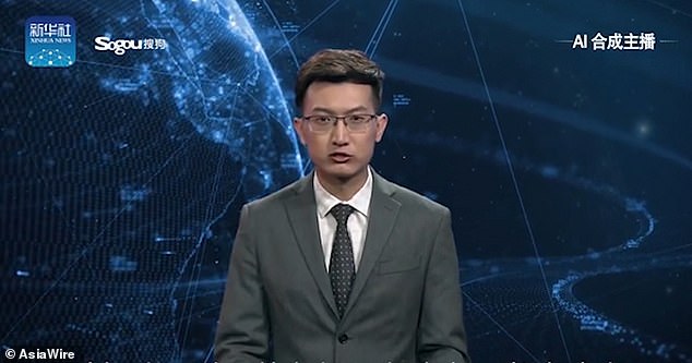 5941662-6368409-image-a-93_1541697662200 The digital doppelganger was modelled after the agency's journalist Zhang Zhao