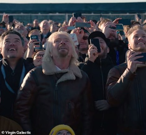 'Many of you will know how important the dream of space travel is to me personally. Ever since I watched the moon landings as a child I have looked up to the skies with wonder,' Branson commented after the flight.
'We started Virgin nearly 50 years ago dreaming big and loving a challenge.'