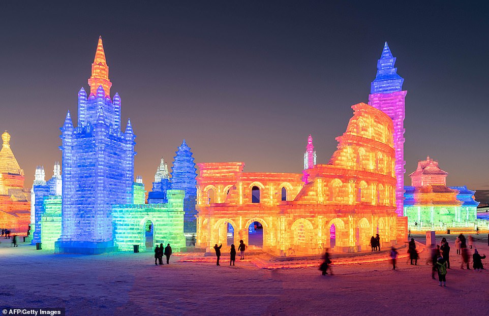 7895012-6535251-image-a-13_1545996381751 Don't forget your scarf! People can visit more than 2,000 sculptures in temperatures as low as minus 30 degrees Celsius