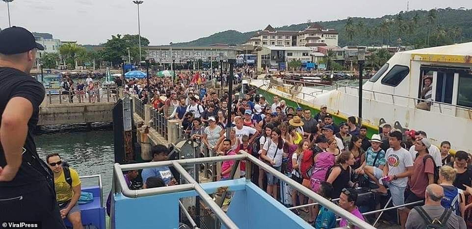 8122906-6556803-image-a-11_1546598996359 Boats took the tourists to the mainland in Krabi province, where officials were working today to give them all a place to stay