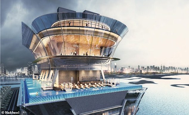 8978300-6631845-image-a-2_1548417934847 Everything is going swimmingly: The rooftop infinity pool set to open on the 50th floor of the 52-storey The Palm Tower in DubaiÂ