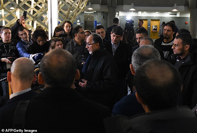 9579140-6684315-image-a-6_1549683555977 Boufeldja Benabdallah (C), Quebec Islamic Cultural Center president, talks to the press following the sentencing of mosque attack perpetrator Alexandre Bissonnette, on February 8