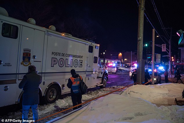 9583988-6684315-image-a-14_1549692575573 Canadian police pictured responding to the mass shooting at the City Islamic cultural center on Sainte-Foy Street in Quebec city on January 29, 2017