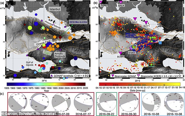 9777676-6700801-image-a-5_1550131547811 The figure on the left shows the distribution of earthquakes since 1959 and the right image shows the activity between May 2015 and April 2018. Earthquakes are common in the region because it is situated on a highly active fault line that has a history of producing powerful tremors