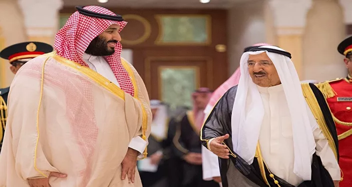 ولي العهد السعودي محمد بن سلمان وأمير الكويت صباح الأحمد الجابر الصباح ولي العهد السعودي محمد بن سلمان وأمير الكويت صباح الأحمد الجابر الصباح