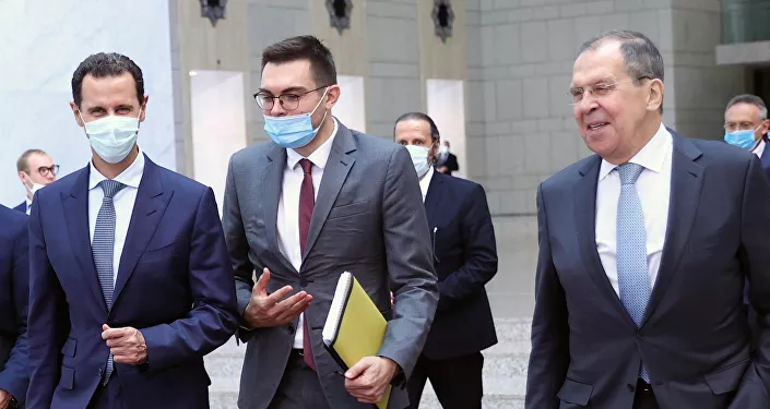 وزير الخارجية السوري يلتقي مع رئيس بشار الأسد في دمشق، سوريا 7 سبتمبر 2020 وزير الخارجية السوري يلتقي مع رئيس بشار الأسد في دمشق، سوريا 7 سبتمبر 2020