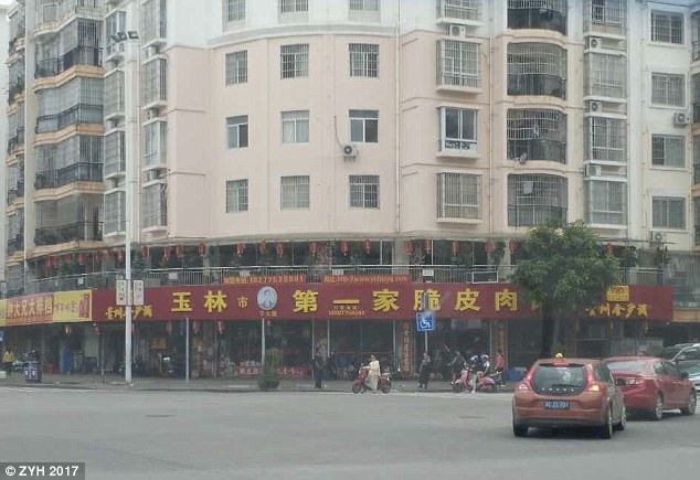 The picture (above) of Yulin No.1 Crispy Dog Meat Restaurant was taken on May 17 this year. Dr Peter J. Li of Humane Society International said the place is operating with no signs of closing
