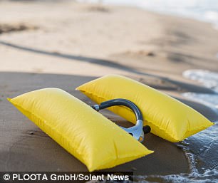 The device is pictured having inflated