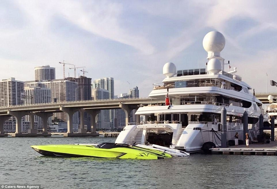  The catamaran (pictured), which is described as 'one of the finest built, fastest, most advanced performance boats in the world', is valued at £1.4 million ($1,750,000)