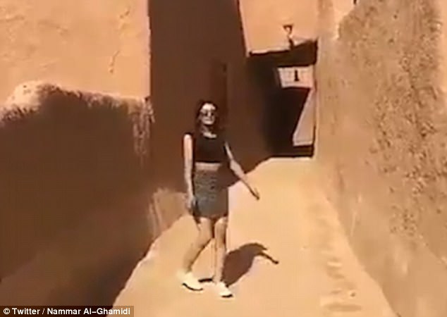 The woman's outfit sparked outrage among social media users, some of whom called for her to be arrested