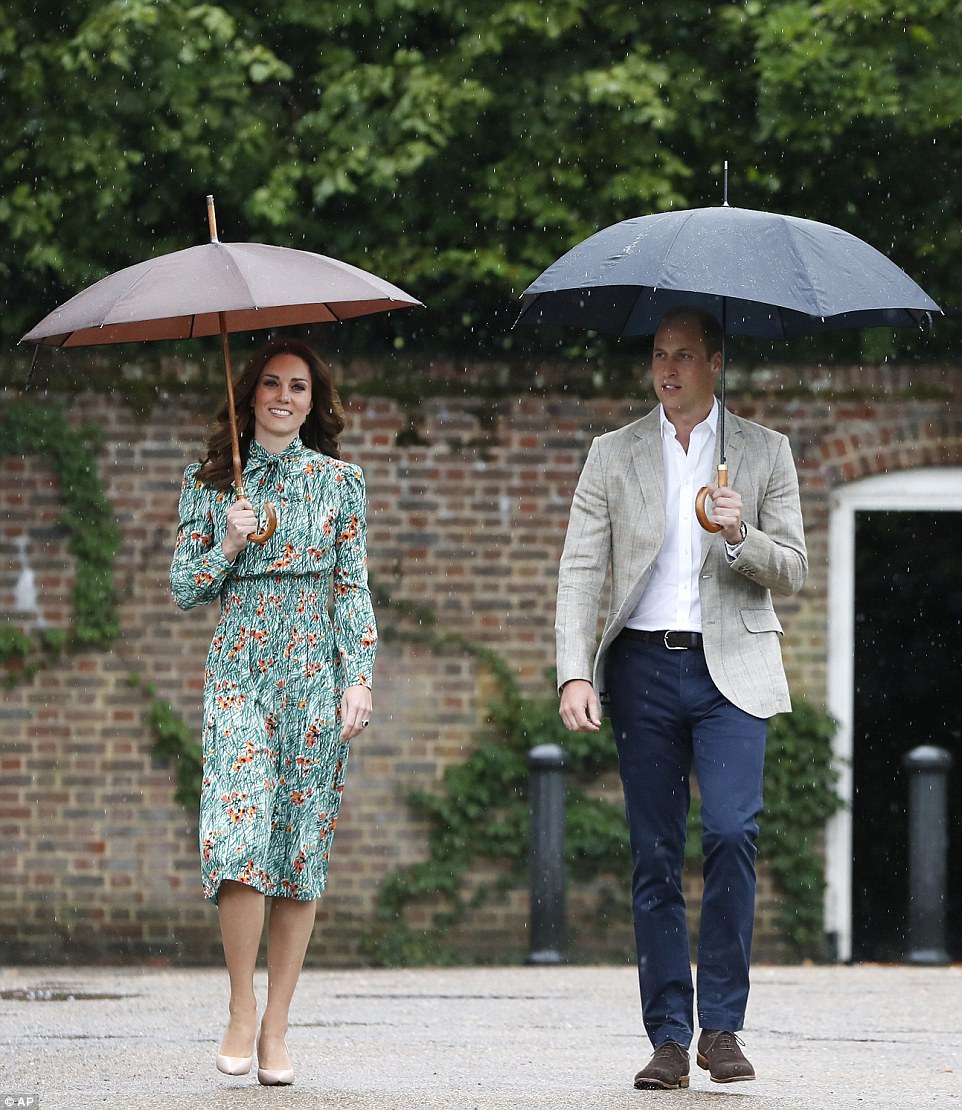 Kensington Palace were forced to announce the news that Kate and William (pictured last week) were happily expecting their third child several weeks early on Monday after the duchess fell ill and had to cancel a major public engagement.