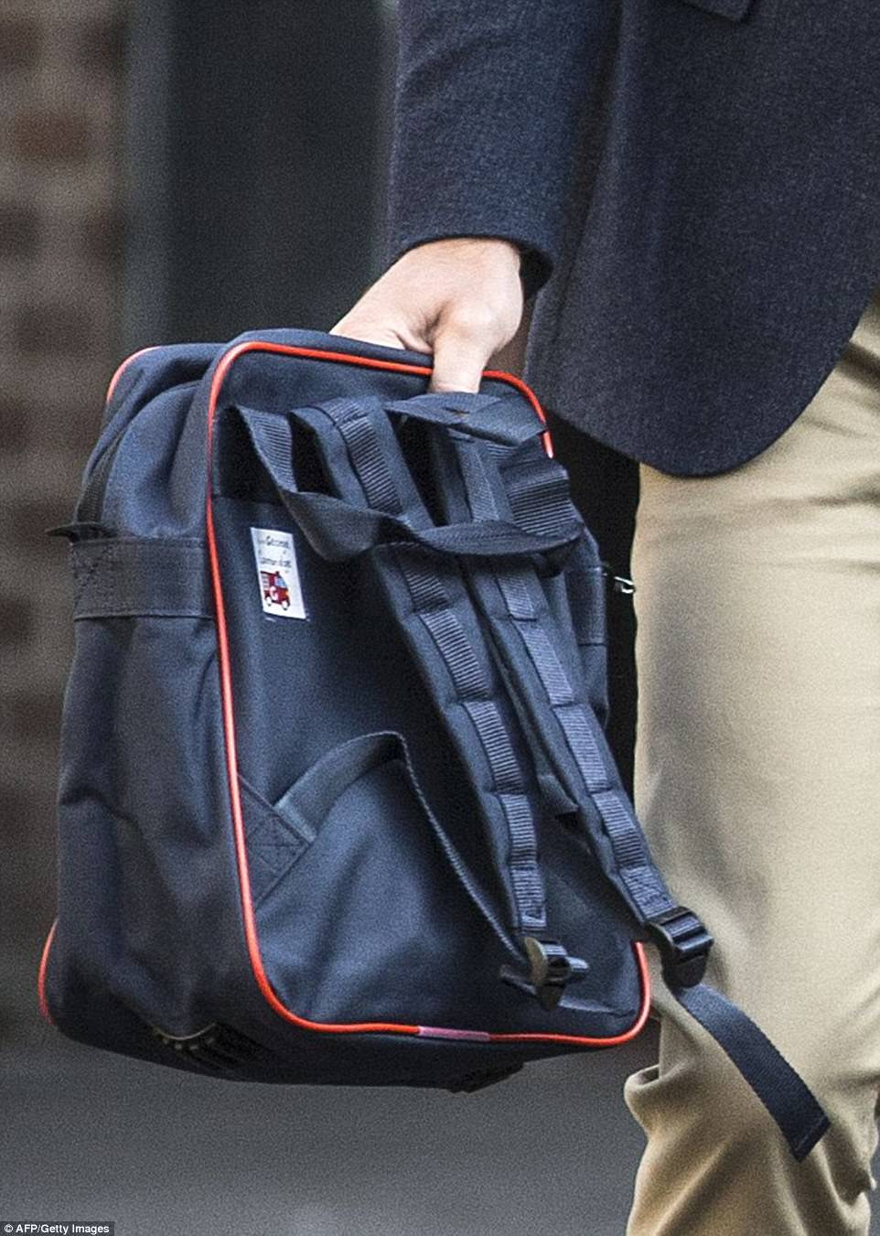 The prince's bag had his name as George Cambridge, which is how he will be known to his classmates