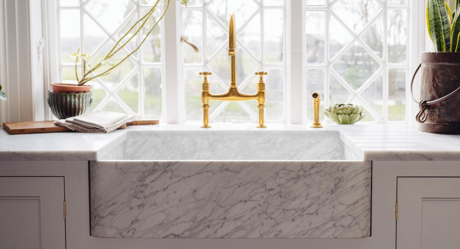 Carrara Marble Sinks by deVOL