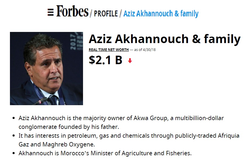 ثروة أخنوش تنقص 100 مليون دولار حسب موقع فوربس الأمريكي!