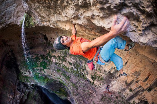David Lama climbs