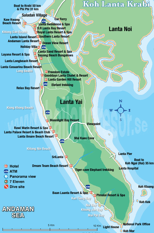 koh lanta map thailand