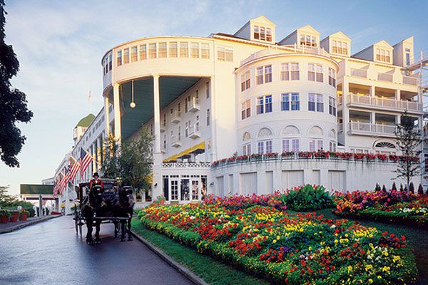 Mackinac Island is an island and resort area,