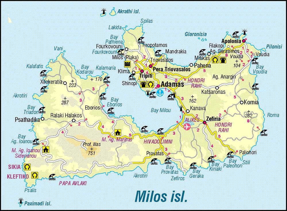 map of Milos
