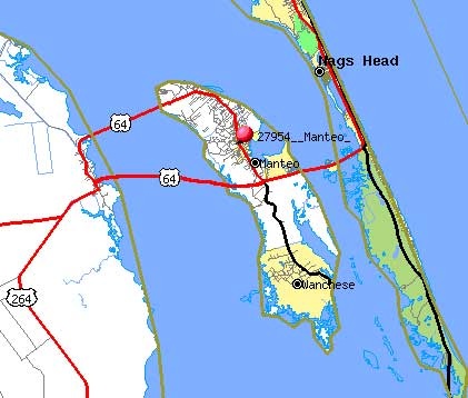 Map of Roanoke Island