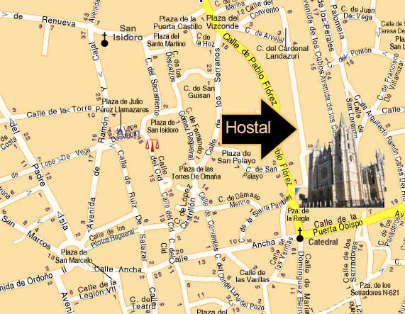 mapa hostal casco antiguo
