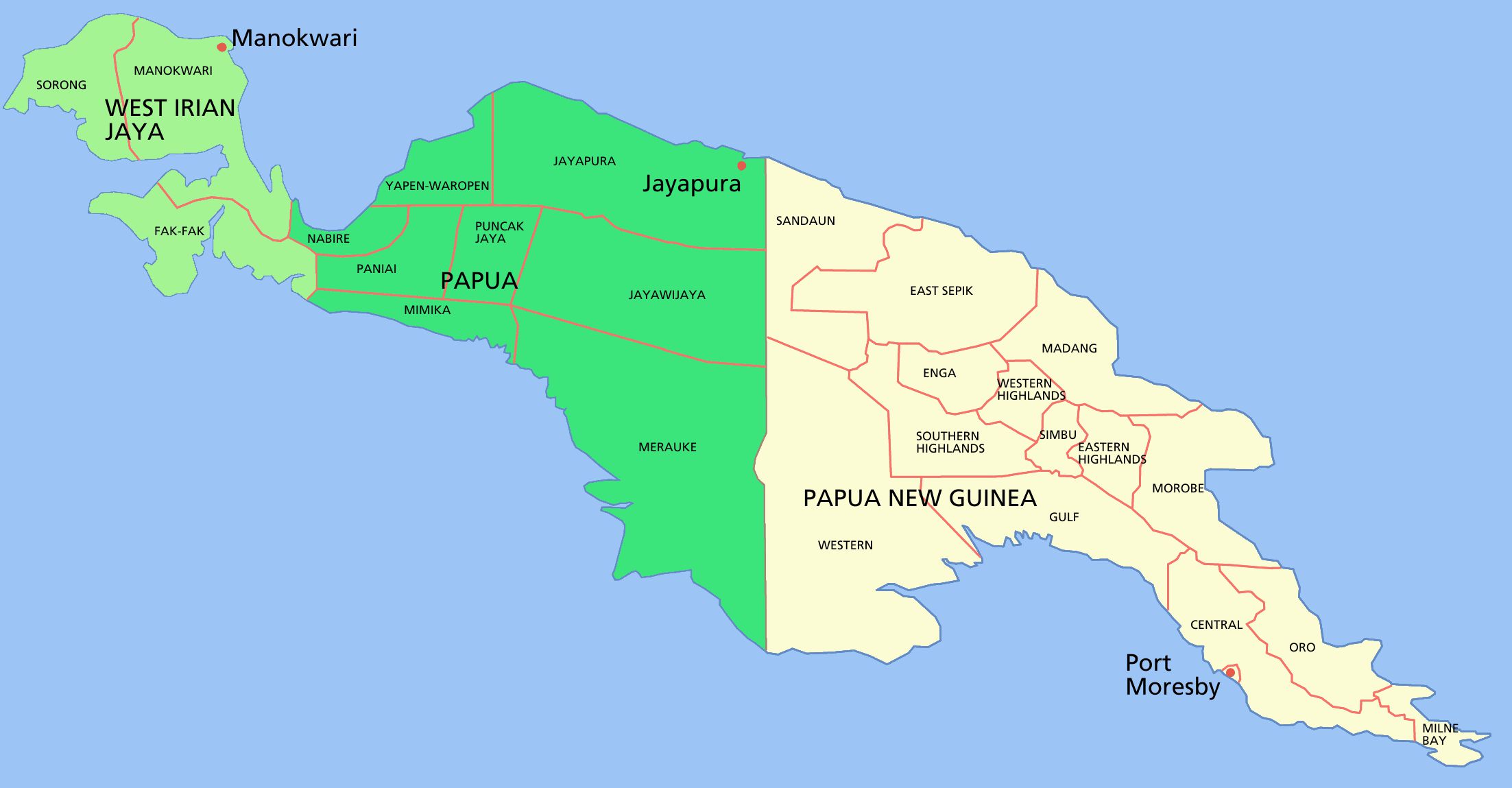 New guinea map