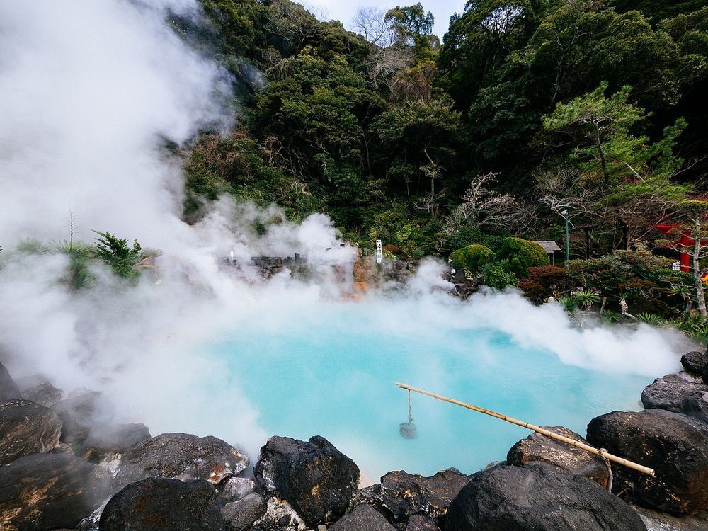 orange colored hot springs