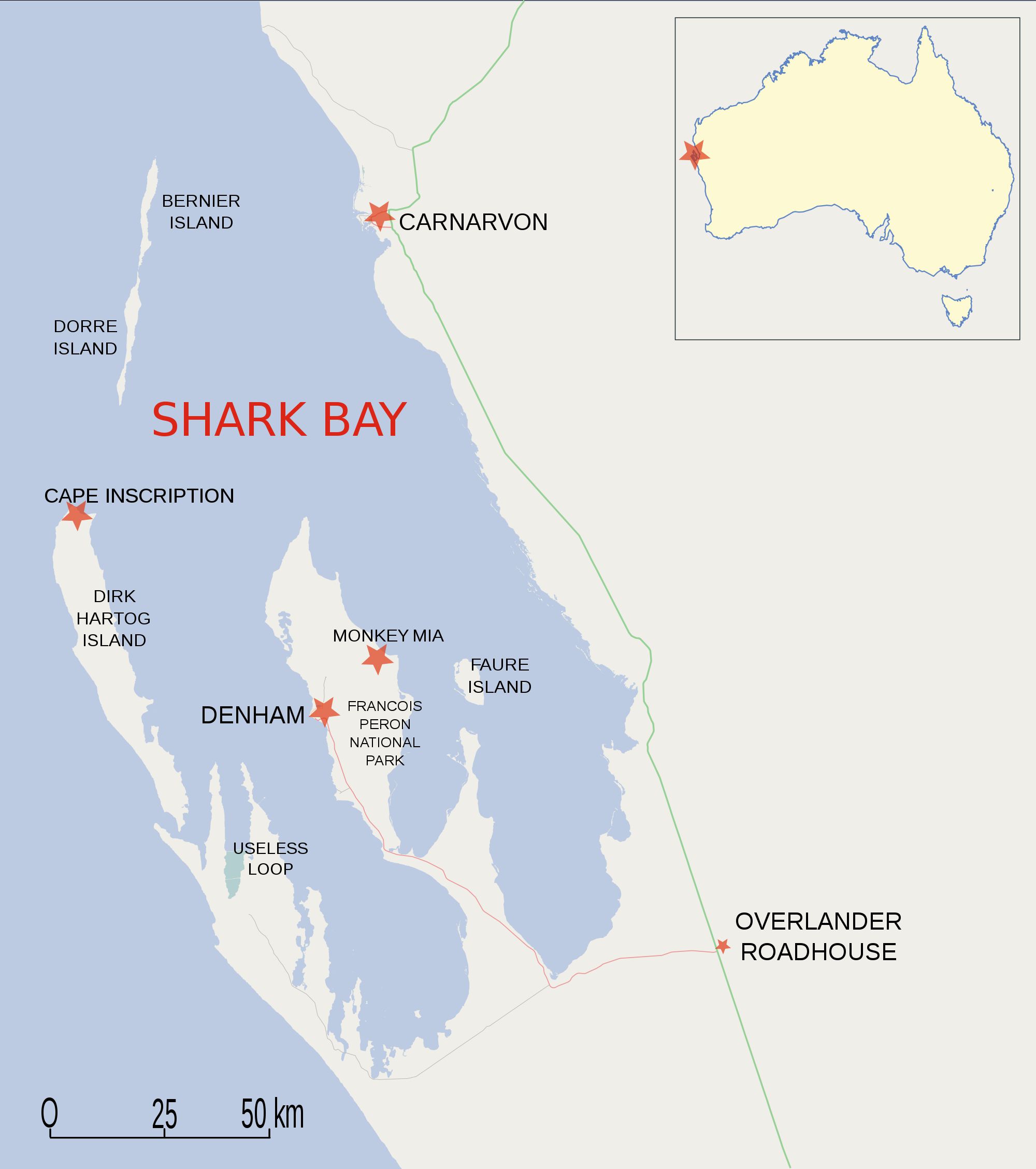 sharks bay map