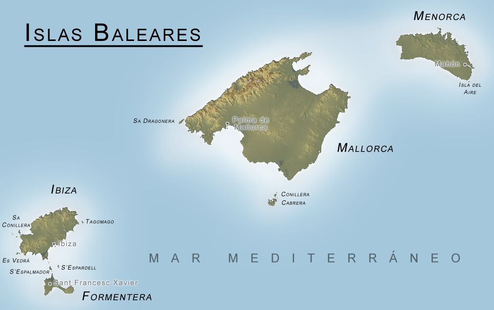 Map of the Balearic Islands