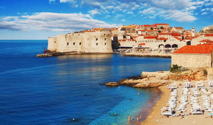 popular beach in Dubrovnik