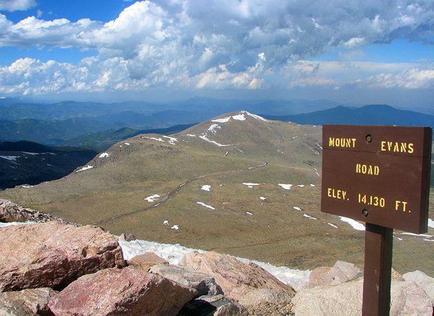 The road leading up Mount Evans