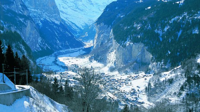 The valley town of Lauterbrunnen
