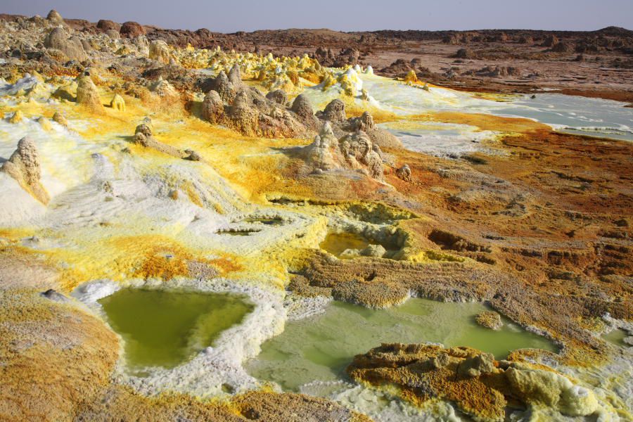 The volcano encompasses Dallol mountain