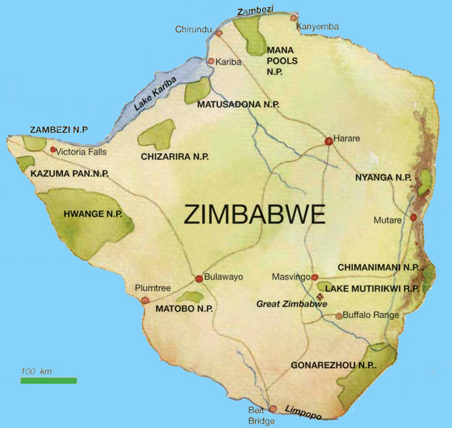Zimbabwe map