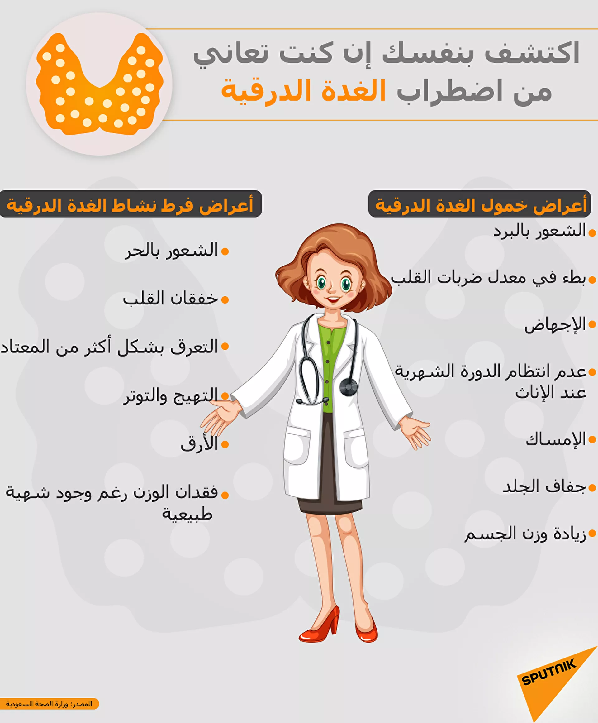 أخصائية تتحدث عن علامات مشاكل الغدة الدرقية - سبوتنيك عربي, 1920, 25.05.2021
