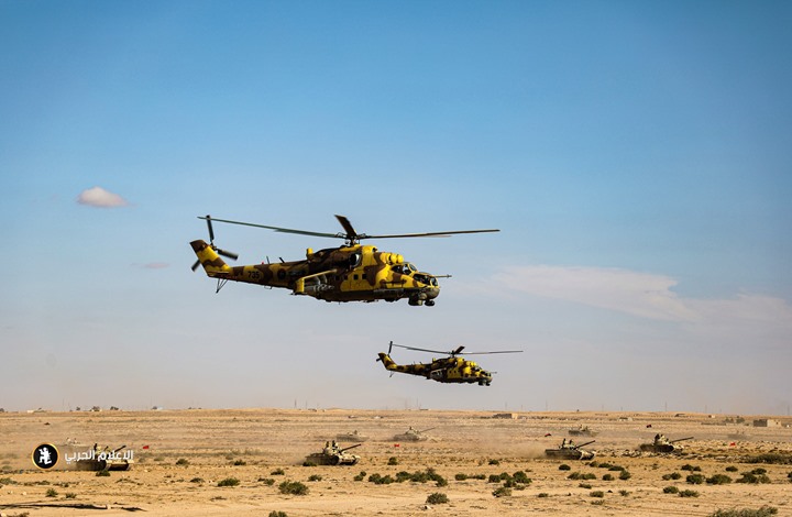 قتيلان بتحطم مروحيتين لقوات حفتر بحادث تصادم في بنغازي