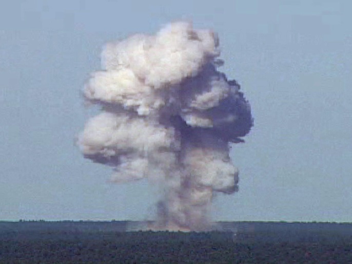 The GBU-43/B, also known as the Massive Ordnance Air Blast, detonates during a test at Elgin Air Force Base, Florida, U.S., November 21, 2003 in this handout photo provided April 13, 2017. REUTERS/U.S. Air Force photo/Handout via REUTERS ATTENTION EDITORS - THIS IMAGE WAS PROVIDED BY A THIRD PARTY. EDITORIAL USE ONLY